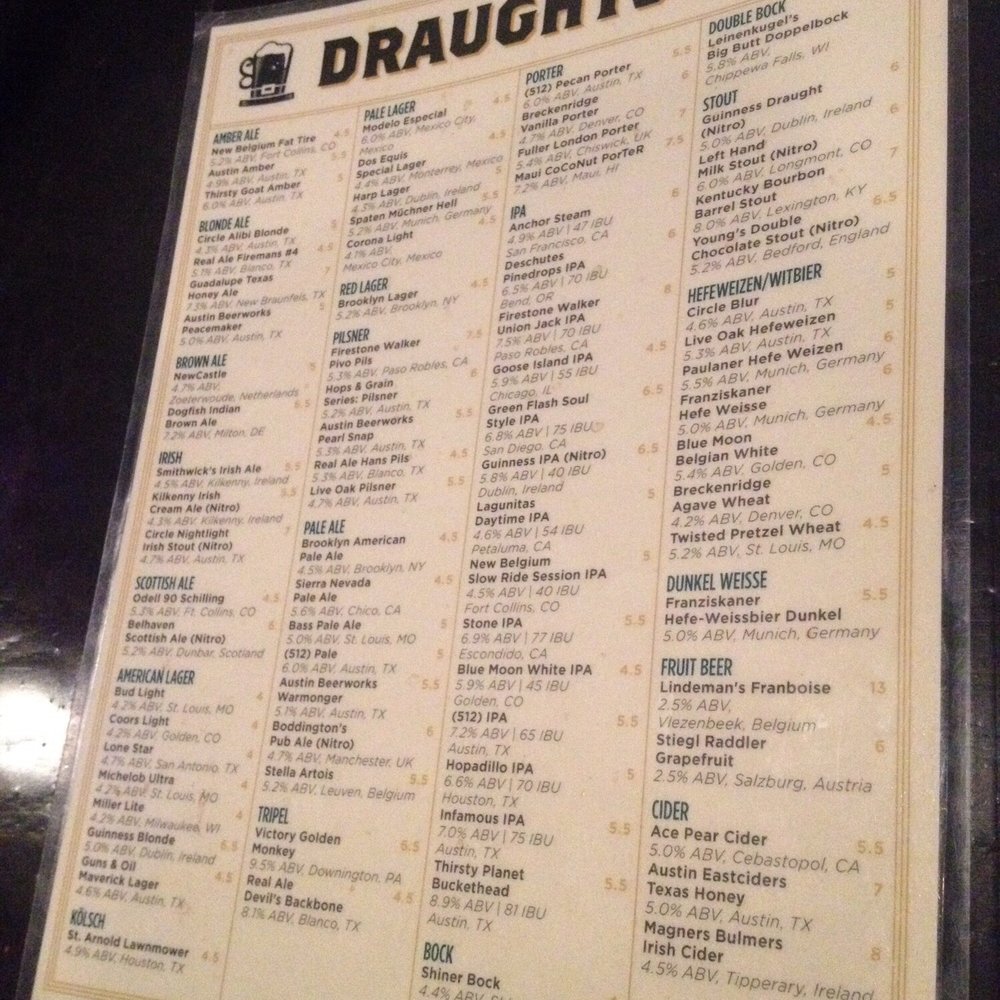 Jack & Gingers - Brew list - Irish Pub Near Me - Austin, Texas