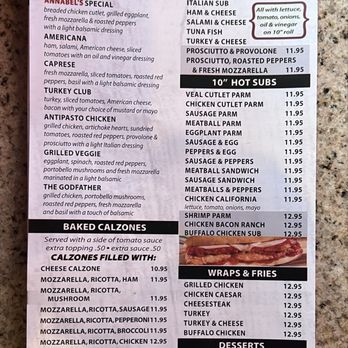 Annabel's Italian Restaurant - Menu - Italian Near Me - Phillipsburg, New Jersey