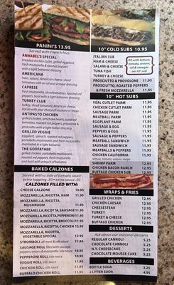 Menu photo 3 Annabel's Italian Restaurant Phillipsburg, NJ