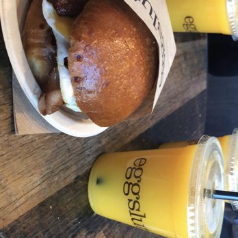 Eggslut - Bacon,egg, and cheese sandwich & fresh orange juice - Breakfast & Brunch Near Me - Los Angeles, California