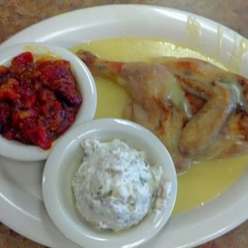 D'egg Diner - Tomato pudding, baked chicken with gravy and potato salad. - Diners Near Me - Norfolk, Virginia