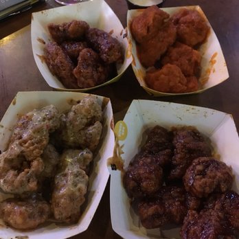 Buffalo Wild Wings - (Top left going clockwise) boneless honey bbq, medium, parmesan garlic, and more honey bbq wings!! - Chicken Wings Near Me - Berwyn, Illinois Buffalo Wild Wings - (Top left going clockwise) boneless honey bbq, medium, parmesan garlic, and more honey bbq wings!! - Chicken Wings Near Me - Berwyn, Illinois