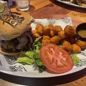 Ford's Garage Plano - Roadster - Brisket Ranchero with sweet potato tots - Burgers Near Me - Plano, Texas Ford's Garage Plano - Roadster - Brisket Ranchero with sweet potato tots - Burgers Near Me - Plano, Texas