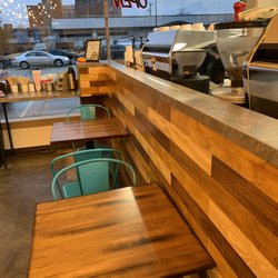 Seating area next to counter.
