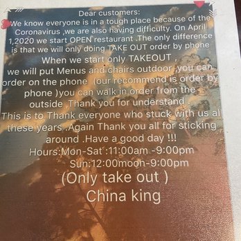 China King - Customer Note: takeout only - Chinese Near Me - Orlando, Florida China King - Customer Note: takeout only - Chinese Near Me - Orlando, Florida