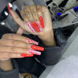 La Creme Nail Bar - Candy Cane Louis Vuitton Nails only at @lacremenailbar