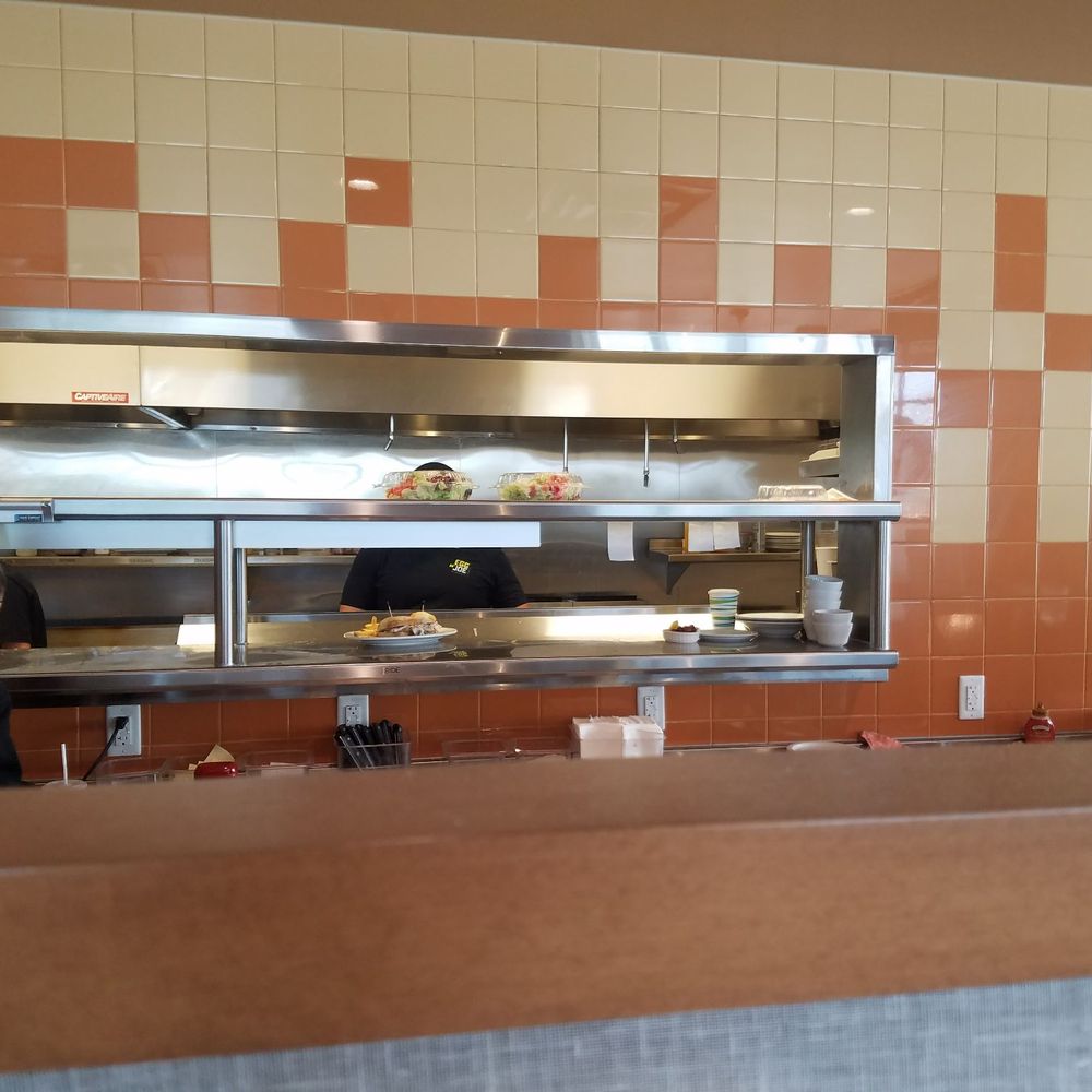 Egg N' Joe - Kitchen area, if you zoom in you can see two large salads. - American Near Me - Gilbert, Arizona