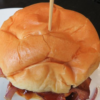 Elevation 89 - Captain's Burger. My yummy burger with bourbon glazed bacon - American Near Me - Ocala, Florida