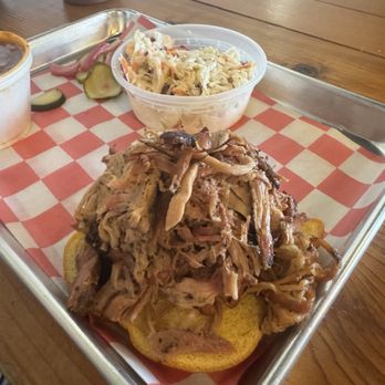 Socks Love Barbecue - This is Nana's pulled pork plate. (The coleslaw is in the background!) - Barbeque Near Me - Cumming, Georgia Socks Love Barbecue - This is Nana's pulled pork plate. (The coleslaw is in the background!) - Barbeque Near Me - Cumming, Georgia