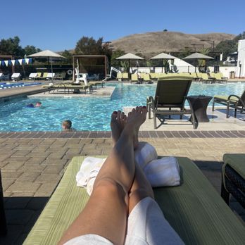 Life Time - Enjoying the pool après massage. - Gyms Near Me - San Clemente, California