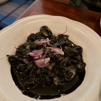 Fish Cheeks - Squid ink calamari- soooo delicious - Seafood Near Me - New York, New York