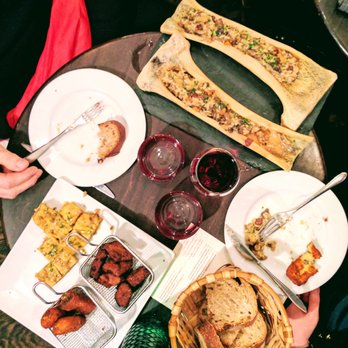 A Noste - Chickpea fritters, crispy polenta, white asparagus and potato tortilla, bone marrow and morel risotto. - Basque Near Me - Paris, 75