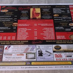 Restaurant Carole - 30 octobre 2015 / Menu sur napperon
