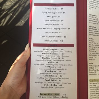 Oasis Restaurant - 2018 Happy hour menu since no one has posted an updated menu since 2016. - Afghan Near Me - Pleasanton, California Oasis Restaurant - 2018 Happy hour menu since no one has posted an updated menu since 2016. - Afghan Near Me - Pleasanton, California