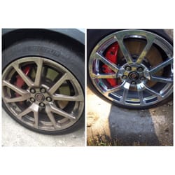 Vehicle Appearance Specialists - Before and after on cts-v wheels and calipers.