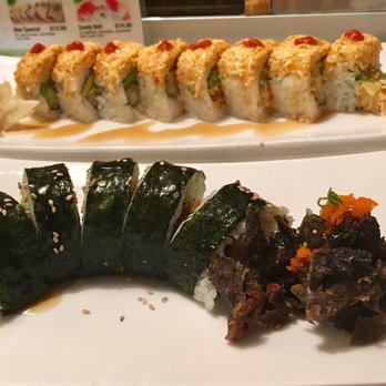 Kira Kira - Hot night roll & Salmon skin roll. My favorite combo!! - Sushi Bars Near Me - La Mirada, California
