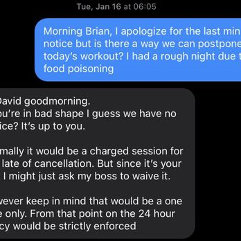 Fit Defined Personal Training - Brian's response implied that I can control my unexpected stomach issue - Trainers Near Me - Anaheim, California