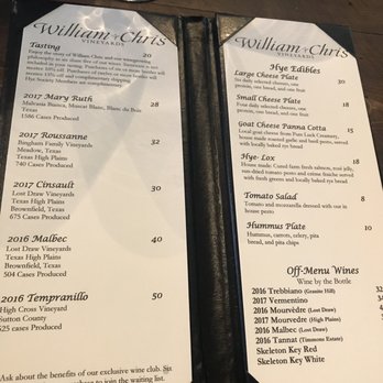 William Chris Vineyards - Menu - Wineries Near Me - Hye, Texas William Chris Vineyards - Menu - Wineries Near Me - Hye, Texas