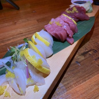 Tamari Bar - 3 Kinds Sahimi (scallop?, oo-toro?, tuna) - Izakaya Near Me - Seattle, Washington