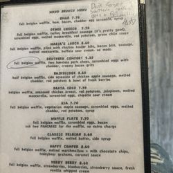 Waffle Bear - Menu