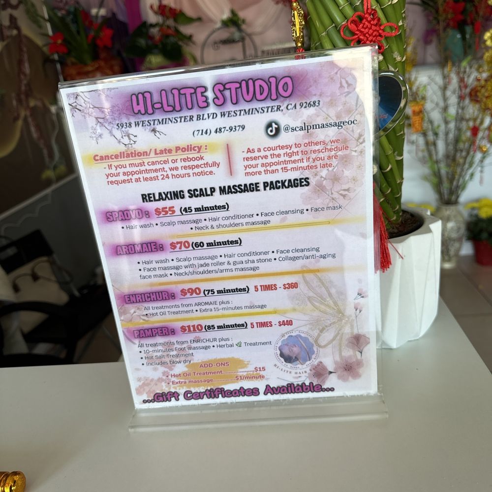 Lua Head Spa - Menu - Day Spas Near Me - Westminster, California Lua Head Spa - Menu - Day Spas Near Me - Westminster, California