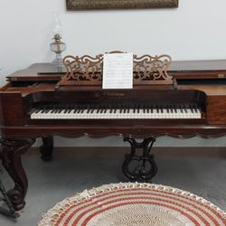 Pahrump Valley Museum - Old piano inside museum.
