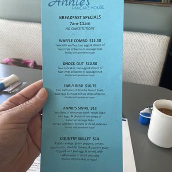 Annie's Pancake House - Menu 5/1/2026 - Breakfast & Brunch Near Me - Mount Prospect, Illinois Annie's Pancake House - Menu 5/1/2026 - Breakfast & Brunch Near Me - Mount Prospect, Illinois