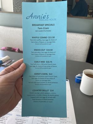 Menu photo 2 Annie's Pancake House Mount Prospect, IL Menu photo 2 Annie's Pancake House Mount Prospect, IL
