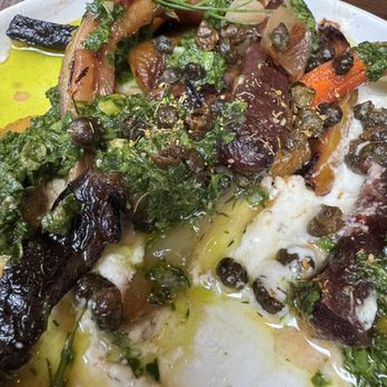 Ci Siamo - Grilled carrots - under is feta cheese but mixed with something to soften - Italian Near Me - New York, New York Ci Siamo - Grilled carrots - under is feta cheese but mixed with something to soften - Italian Near Me - New York, New York