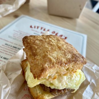 Little Ola's Biscuits - Sausage & Egg Biscuit - Salad Near Me - Austin, Texas Little Ola's Biscuits - Sausage & Egg Biscuit - Salad Near Me - Austin, Texas