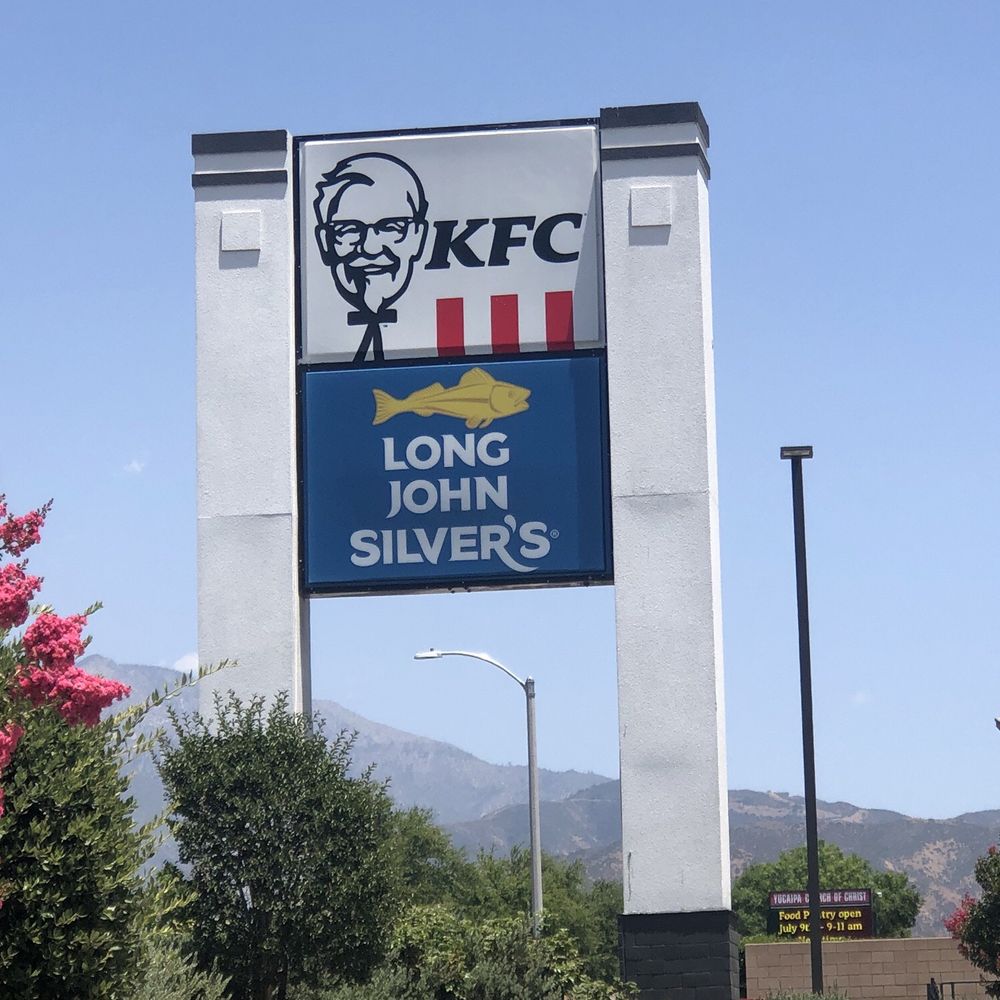 Long John Silver's - Front street sign - Seafood Near Me - Yucaipa, California