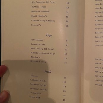 Last Saint - Rye and Bourbon menu - Bars Near Me - Charleston, South Carolina