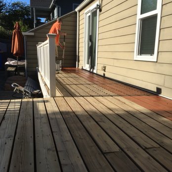 One day Jobs - Molded and rotting deck completely sanded. Staining process started - Painters Near Me - Shoreline, Washington One day Jobs - Molded and rotting deck completely sanded. Staining process started - Painters Near Me - Shoreline, Washington