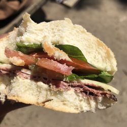 Big Trees Market - Roast beef and pastrami. With EVERYTHING. She obviously forgot most ingredients.