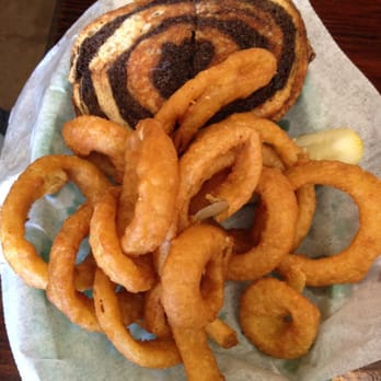 Another Time Soda Fountain & Cafe - Patty Melt with onion rings - American Near Me - Rosenberg, Texas