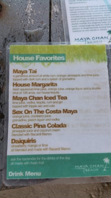 Menu photo 1 Maya Chan Beach Majahual, ROO Menu photo 1 Maya Chan Beach Majahual, ROO