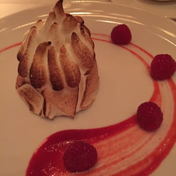 Tocqueville - A throwback to the 60s! Baked Alaska with a raspberry ice cream and shortbread filling - New American Near Me - New York, New York Tocqueville - A throwback to the 60s! Baked Alaska with a raspberry ice cream and shortbread filling - New American Near Me - New York, New York