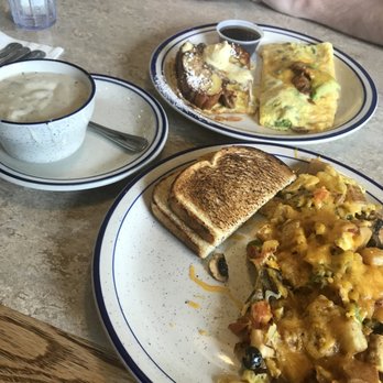 Kalico Kitchen - Omelette with cinnamon French toast and a scramble - they gave a side of gravy too - Breakfast & Brunch Near Me - Spokane, Washington Kalico Kitchen - Omelette with cinnamon French toast and a scramble - they gave a side of gravy too - Breakfast & Brunch Near Me - Spokane, Washington