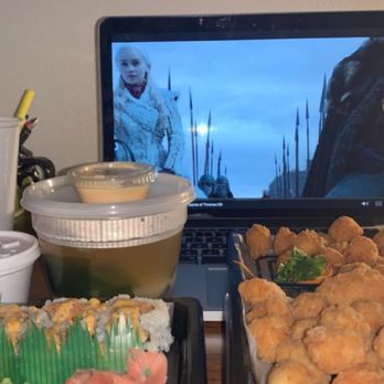 Exotic Sweets - two orders of popcorn chicken, a spicy salmon roll, and miso soup!! - Bubble Tea Near Me - Baton Rouge, Louisiana
