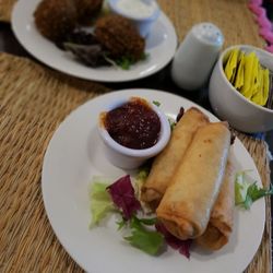 Kasbah - Cheese and olive spring roll..and falafel