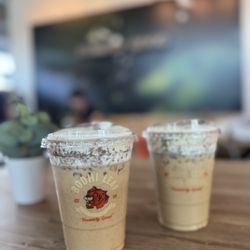 Bodhi Leaf Coffee Traders - Spanish latte w vanilla cold foam 16 oz 10.23.26