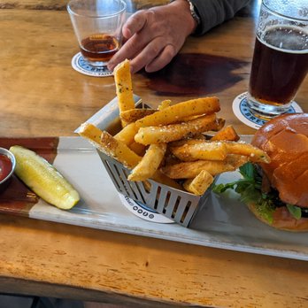 The Corner Drafthouse - Burger and truffle fries.$17.50 - Gastropubs Near Me - San Diego, California The Corner Drafthouse - Burger and truffle fries.$17.50 - Gastropubs Near Me - San Diego, California