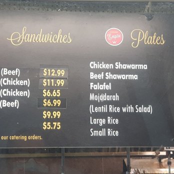 Shawarma Empire - Menu - Middle Eastern Near Me - Scarborough, Ontario