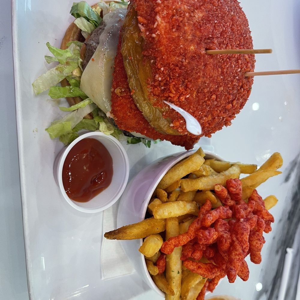 Sugar Factory - Queens - hot cheeto burger - Desserts Near Me - Jamaica, New York