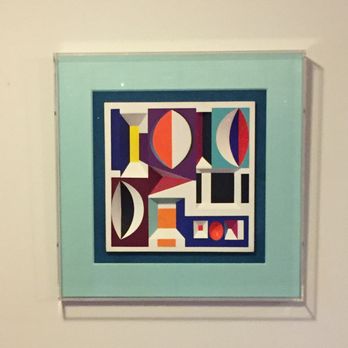 Stone Art - Agam with double mat in acrylic box. - Framing Near Me - Santa Monica, California