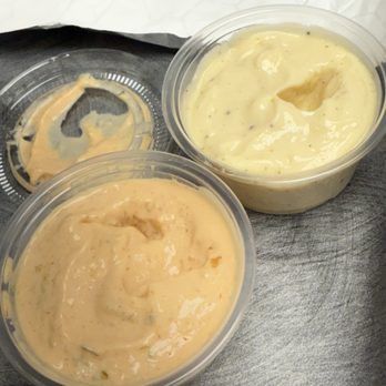 Lucky's Drive-In - Lucky Fry Sauce (left) & Garlic Aioli - Burgers Near Me - Sacramento, California Lucky's Drive-In - Lucky Fry Sauce (left) & Garlic Aioli - Burgers Near Me - Sacramento, California