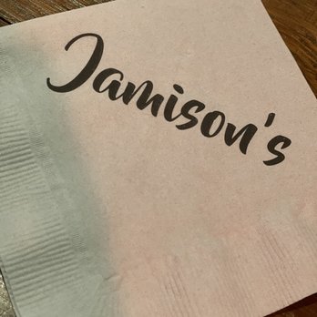 Jamison's - a paper napkin with the name jamison's on it - Venues & Event Spaces Near Me - Hampstead, New Hampshire Jamison's - a paper napkin with the name jamison's on it - Venues & Event Spaces Near Me - Hampstead, New Hampshire