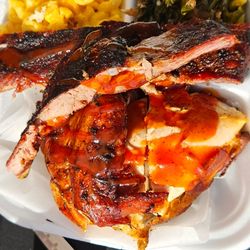 Sweet & Sassy - Sampler #1 Rib & Chicken Combo Mac & Chs and Collard Greens