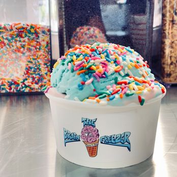 The Brain Freezer - Heaping scoops in a cup. This is a single scoop!! - Ice Cream & Frozen Yogurt Near Me The Brain Freezer - Heaping scoops in a cup. This is a single scoop!! - Ice Cream & Frozen Yogurt Near Me