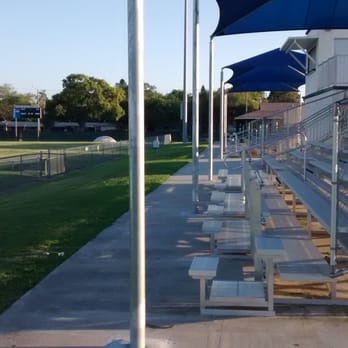 Bartlett Park Community - Football field bleachers. There is also a practice field and basketball courts - Amateur Sports Teams Near Me - Saint Petersburg, Florida